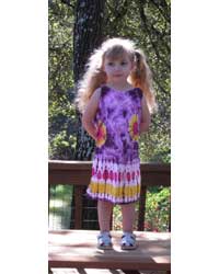 Girl`s Purple Tie-Dye Dress with Tie Strap