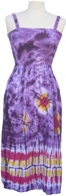Adult Purple Tie-Dye Dress with Elastic Bodice