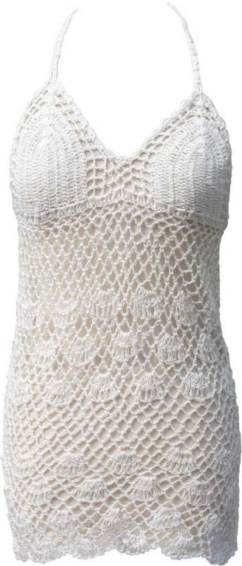 Crocheted Swimsuit Coverup in Cream