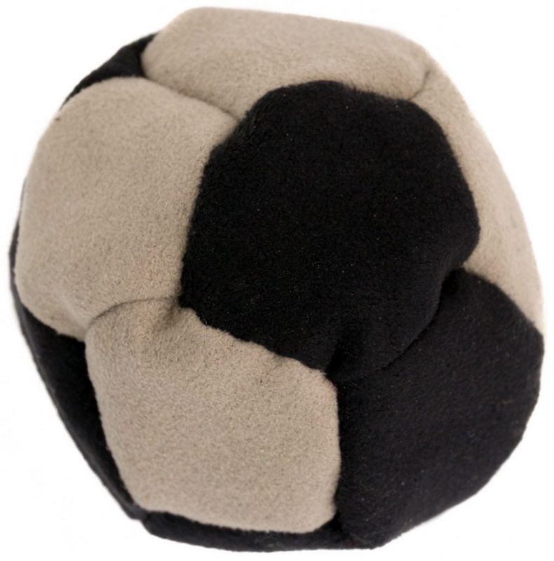 Footbag suede sand filled black tan hacky sack