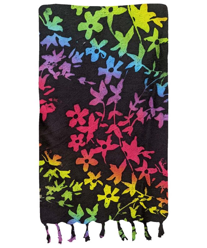 Fluorescent Floral Abyss Premium Batik Sarong