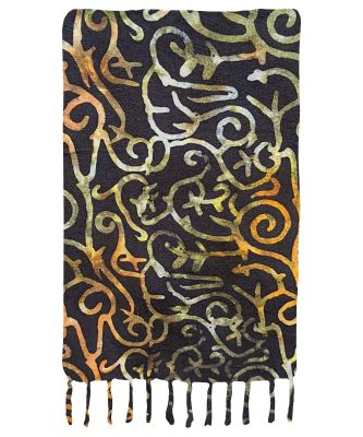 Black with Gold Vermeil Premium Batik Sarong
